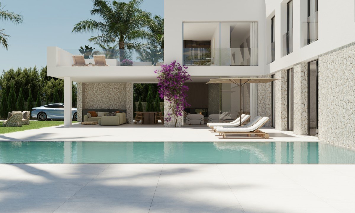 Luxury new build villa project with spectacular panoramic views and pool in Marratxí 