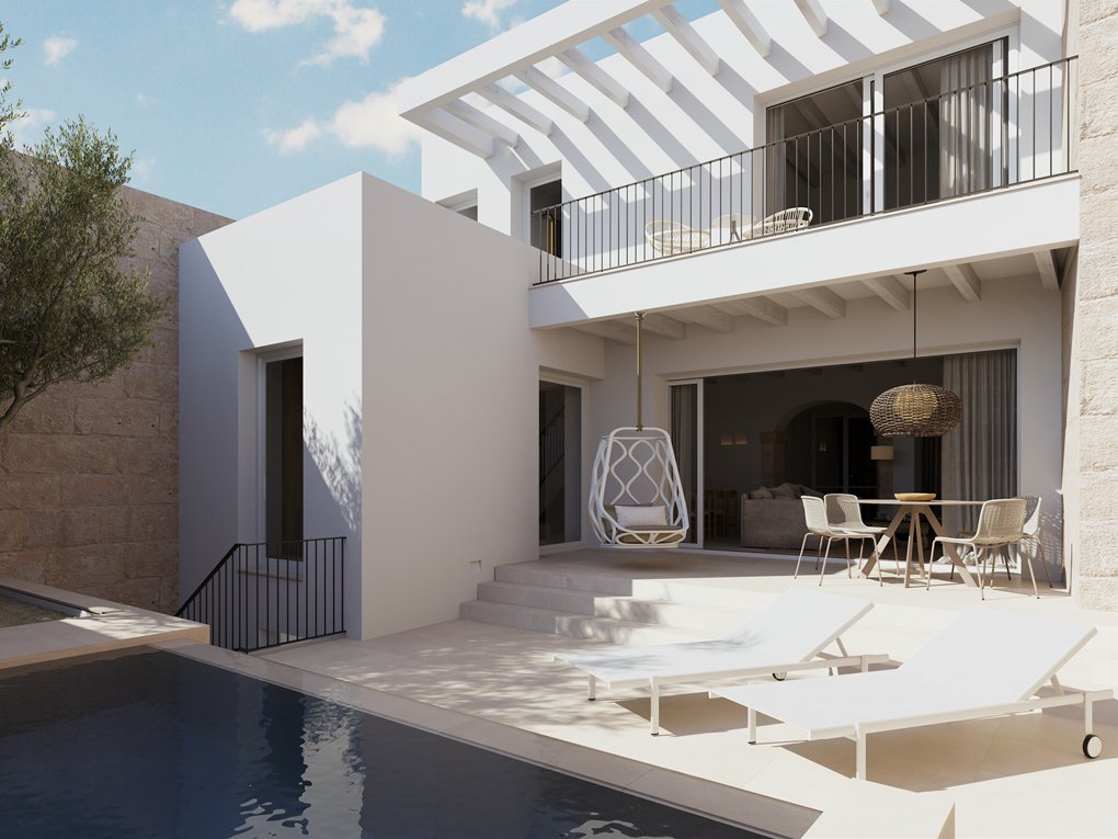 Modern Townhouse with mallorquin elements and Pool