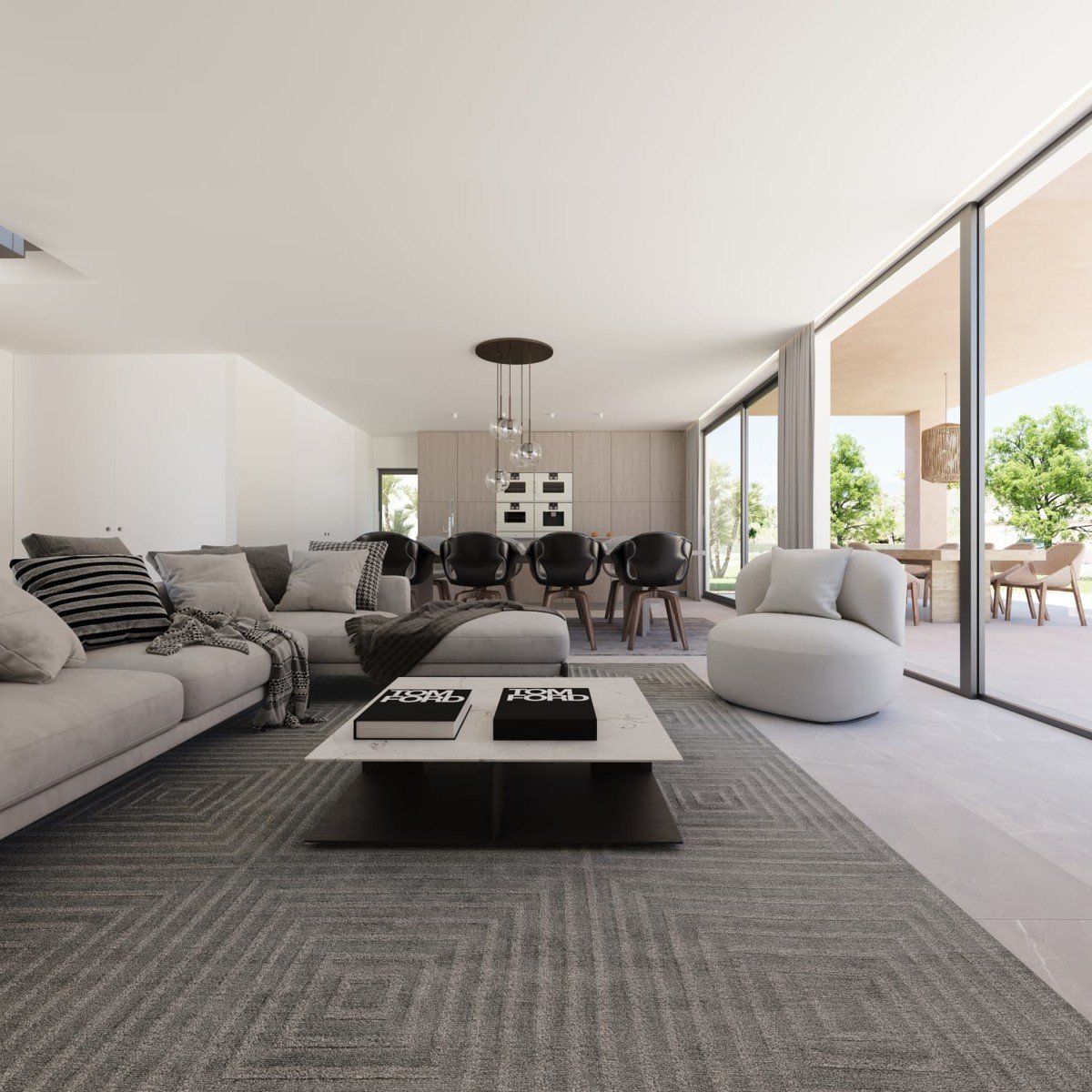 Proyecto de construcción de villa moderna con fantástica zona ajardinada con piscina y vistas de gran alcance en Sencelles