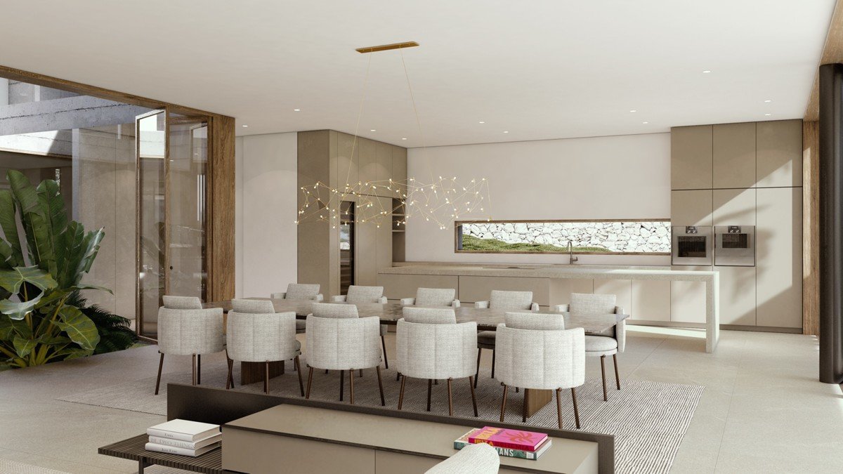 Proyecto de nueva construcción directamente en el campo de golf con vistas al mar en Bendinat