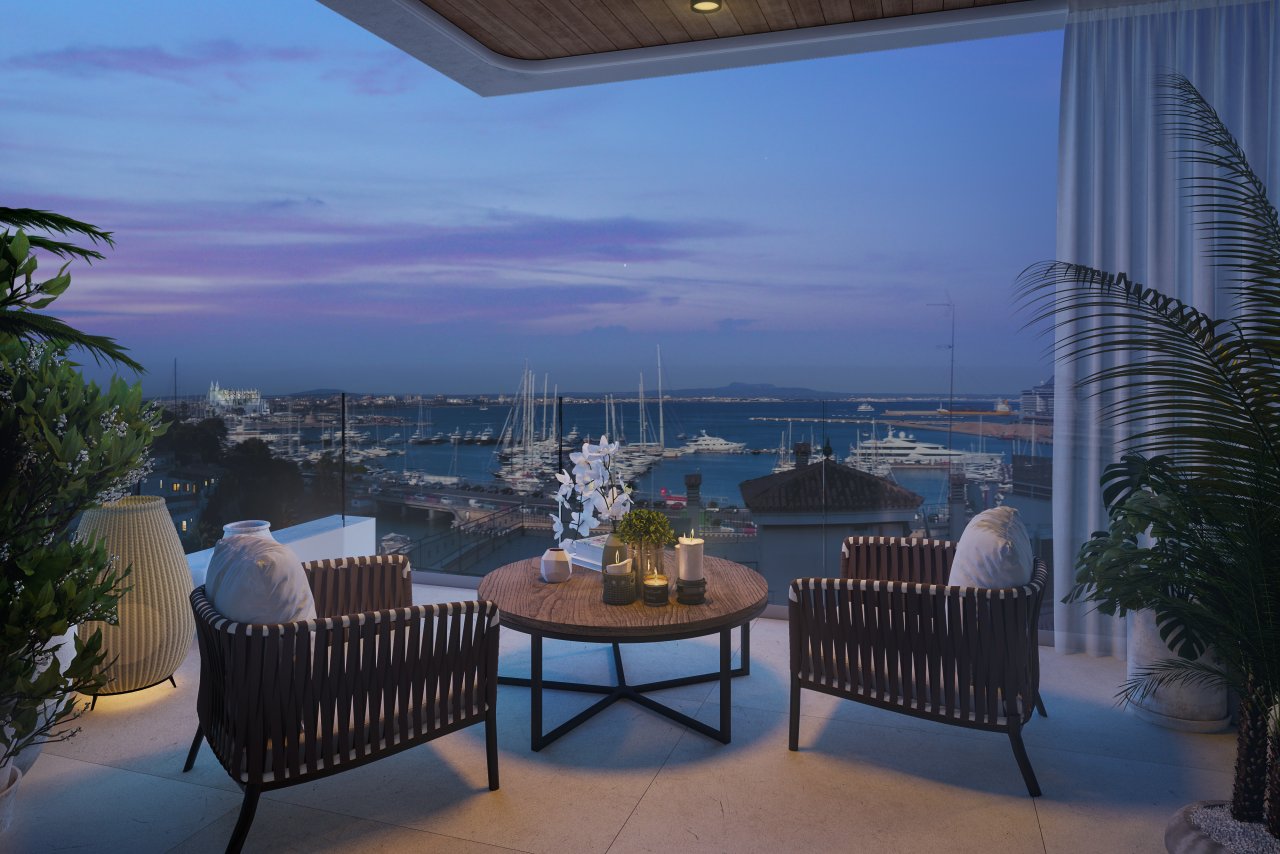 Luxus Penthouse in Bonanova mit traumhaften Blick auf den Hafen und die Kathedrale